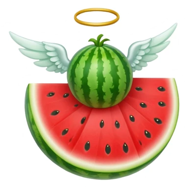 A watermelon with angel wings  sticker