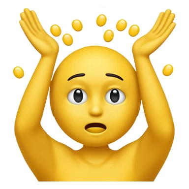 Yellow emoji doing choking emote with hands sticker