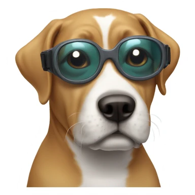 Dog with swim goggles on sticker