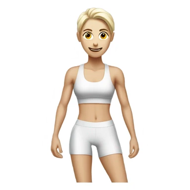 motivated skinny white skin color gym member sticker