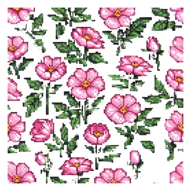 unrealistic pink flower sticker