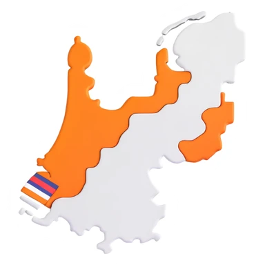 3D map of the Netherlands with distinctive shape sticker