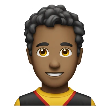 A wavy black and red rectangle with a medium sized yellow circle in the middle sticker