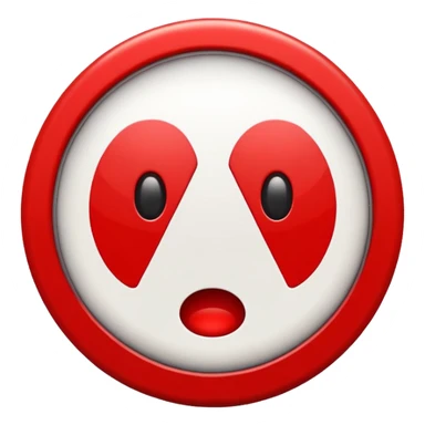 Red warning emoji, attention alert, red circle or triangle with white exclamation mark, bold, high contrast, flat emoji style. sticker