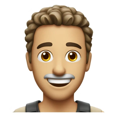 Smiling Italian man have a surprised sticker