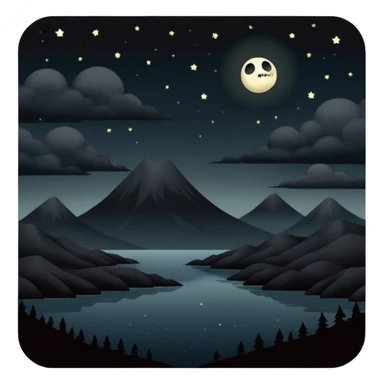 dark and eerie scene, the entire world covered in darkness. The sky is deep black with no stars or light, no moon, no glow just total void and silence. The atmosphere feels ominous and unsettling, as if darkness has swallowed everything. No characters, no visible light sources sticker