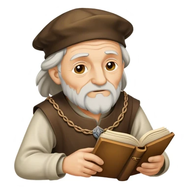 Old man Medieval poet sticker