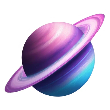 sparkly blue purple and pink glitter planet with white saturn ring sticker