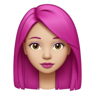 fuchsia charcoal color dyed straight hair on a woman emoji 👩🏼 sticker