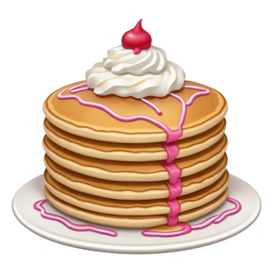 stack of pancakes with whip cream and pink and red sprinkles sticker