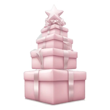 Light pink Christmas gifts under a white Christmas tree  sticker