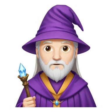 dumbledore, white hair, wear purple magic hat sticker