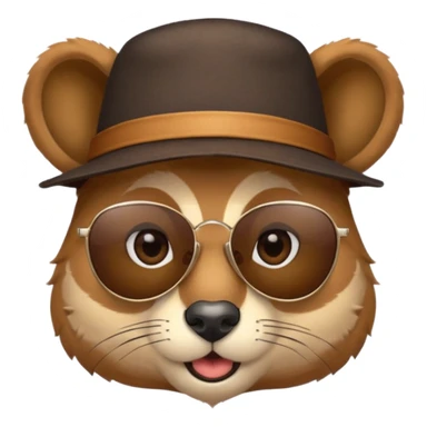 a sunglasses circus animal with hat  sticker