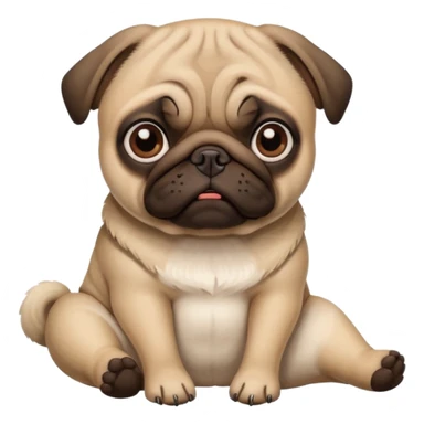 Pug with a broken left leg  sticker