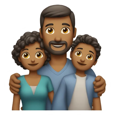 una familia solo con un padre y dos hijos, un hijo mayor que el otro. sticker