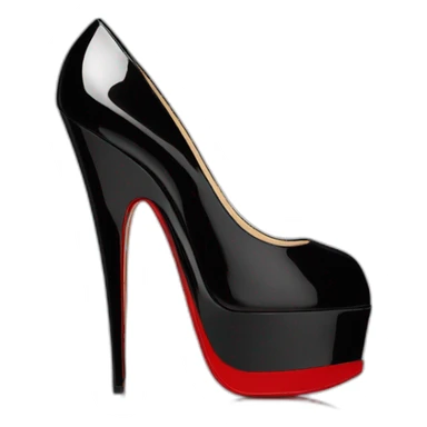 One WEDGE heel LOUBOUTIN black PATENT sticker