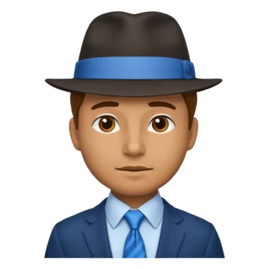 man with hat and blue ties sticker