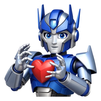 Optimus Prime making heart with hands sticker