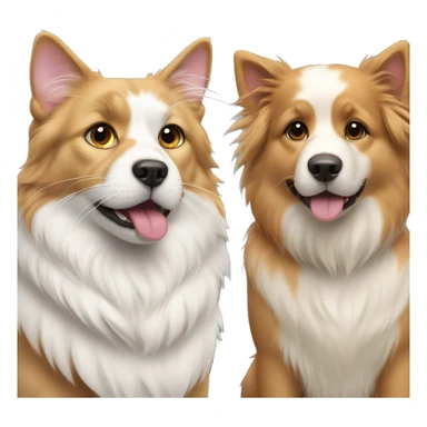 Calico cat and Pyrenees dog sticker