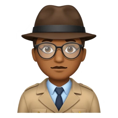 a detective with glasses and a mask sticker