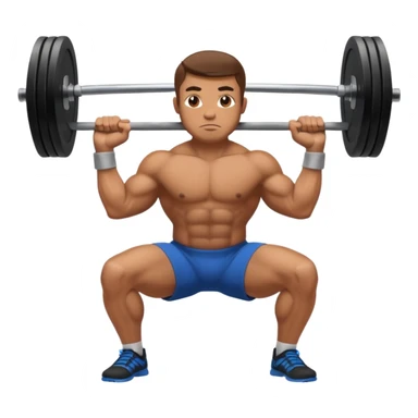 man doing barbell squat sticker