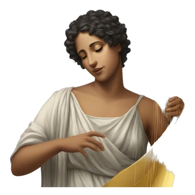 Sappho a harp in his hand sticker