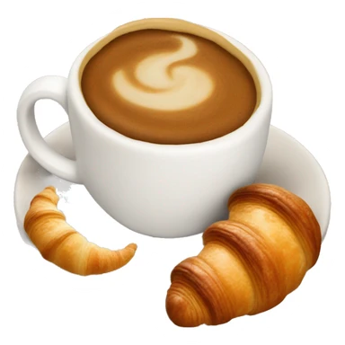 Cup of cappuccino with croissant sticker