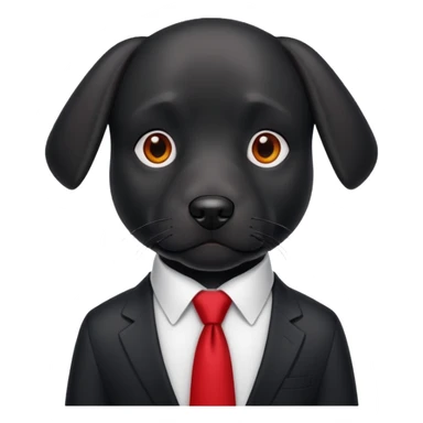 black dog with red tie,white shirt sticker