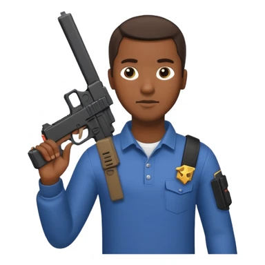 black man holding a Glock pistol with a switch and a Kriss Vector magazine sticker