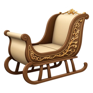 vintage beige winter sleigh sticker