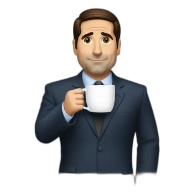 michael scott holding coffee cup world's best boss sticker