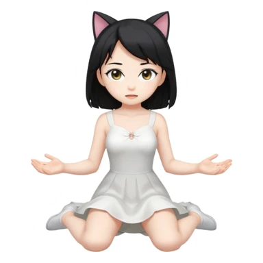 anime catgirl kneeling legs apart sticker