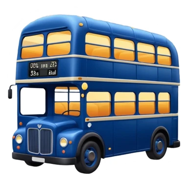 A dark blue double decker bus with cute cosy outdoor string twinkle lights sticker