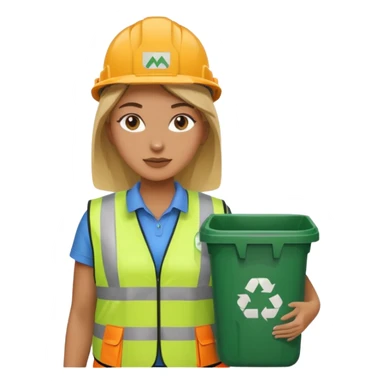 women, Waste Management, safety vest, trash picker sticker