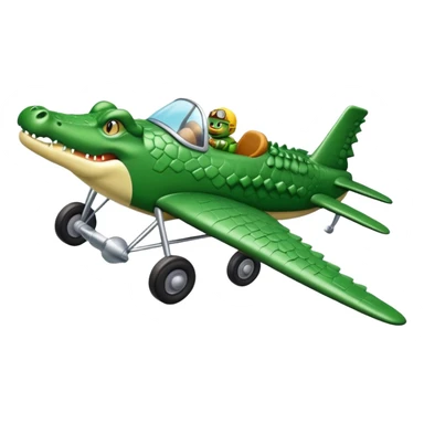 crocodile flying an airplane sticker