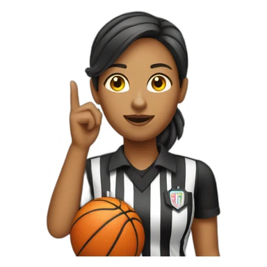 female basketball referee with whistle in hand sticker