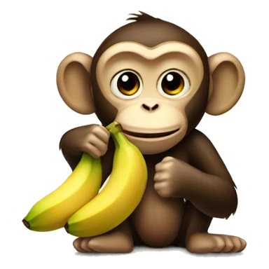 Monkey eating a banana sticker