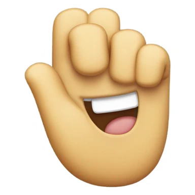 An emoji with one hand touching its ear while playfully sticking out its tongue sticker