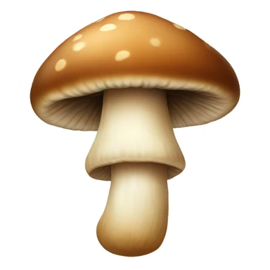 Brown mushroom with a face sticker