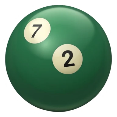 green billiard ball 7 number sticker