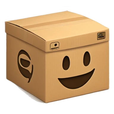 A carboard box package with a video logo on it sticker