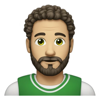 white man with green eyes and curly black hear and barbe sticker