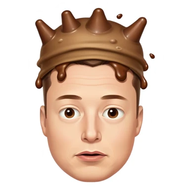 elon musk with poop on head sticker