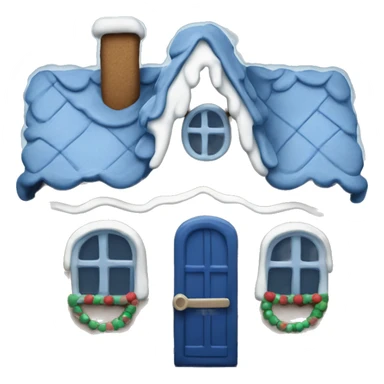 Cosy dark blue gingerbread house  sticker