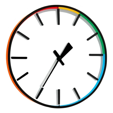 A colorful analog wall clock sticker