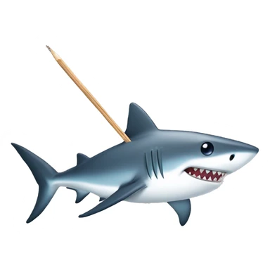 Shark with toothpick sticker