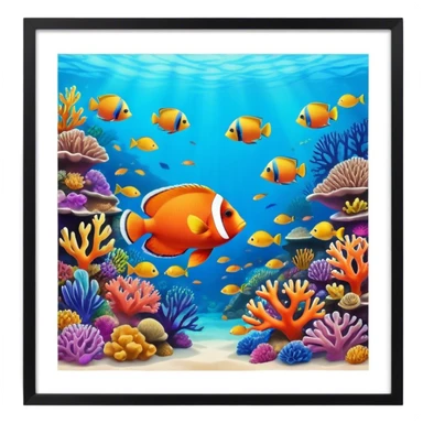 Great Barrier Reef Landmark Emoji – Featuring colorful coral formations and tropical fish. sticker