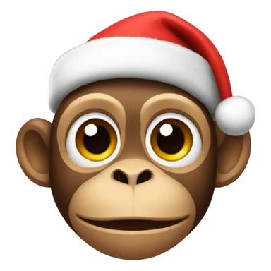 monkey with christmas hat sticker