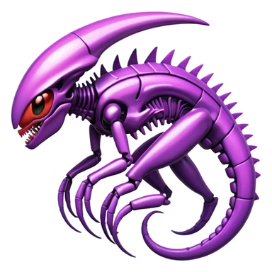 A colorful shiny futuristic xenomorph-genesect-miraidon-hybrid sticker