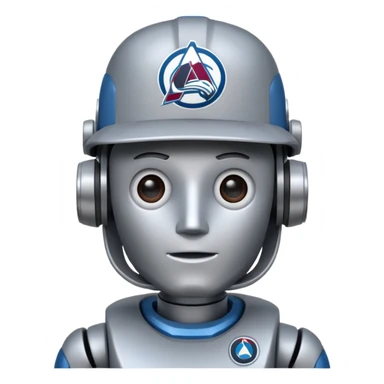 Engineer robot with colorado avalanche hat sticker